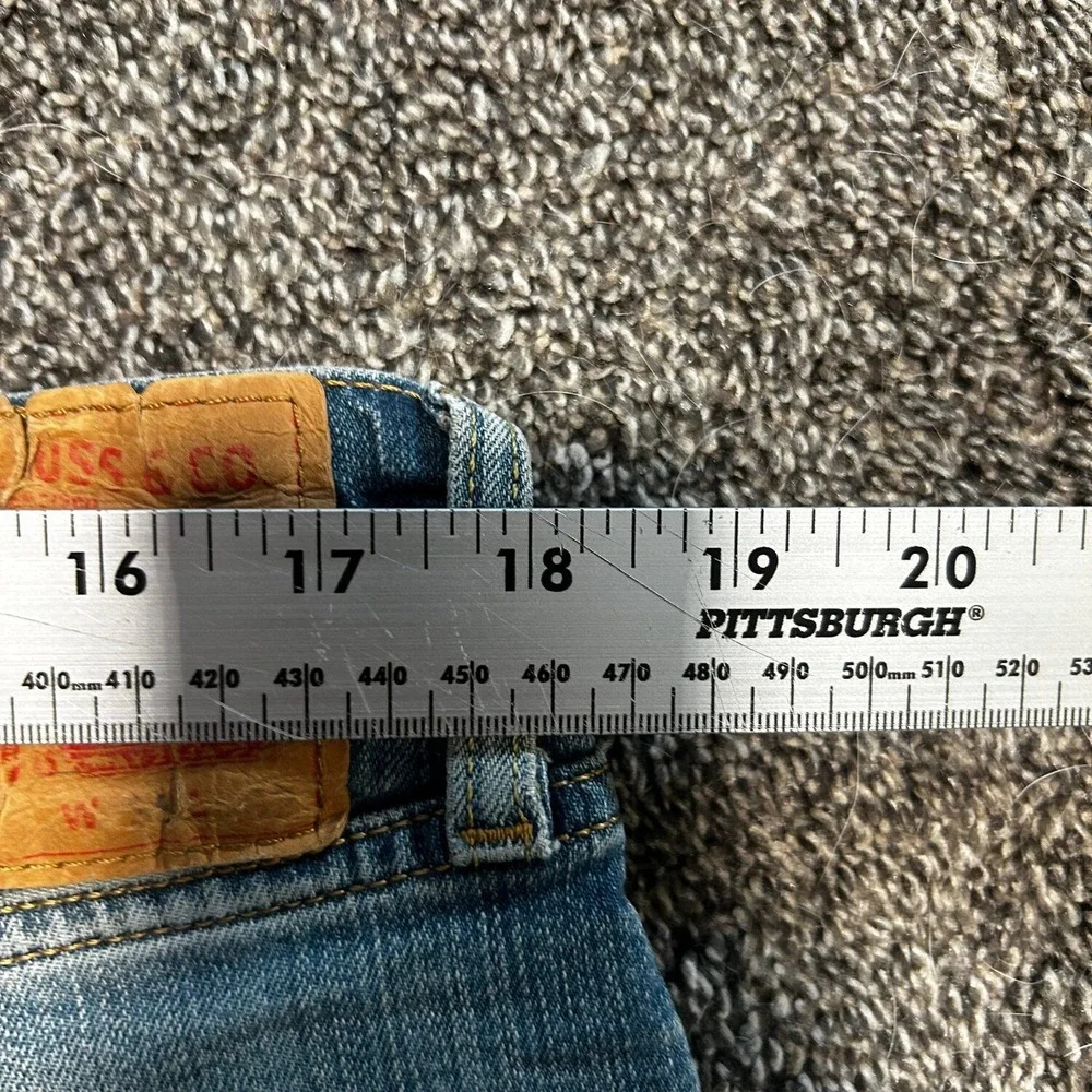 Levi's 514 Straight Fit Jeans Mens 38x32 Light Wash Fair Distressed Thrashed